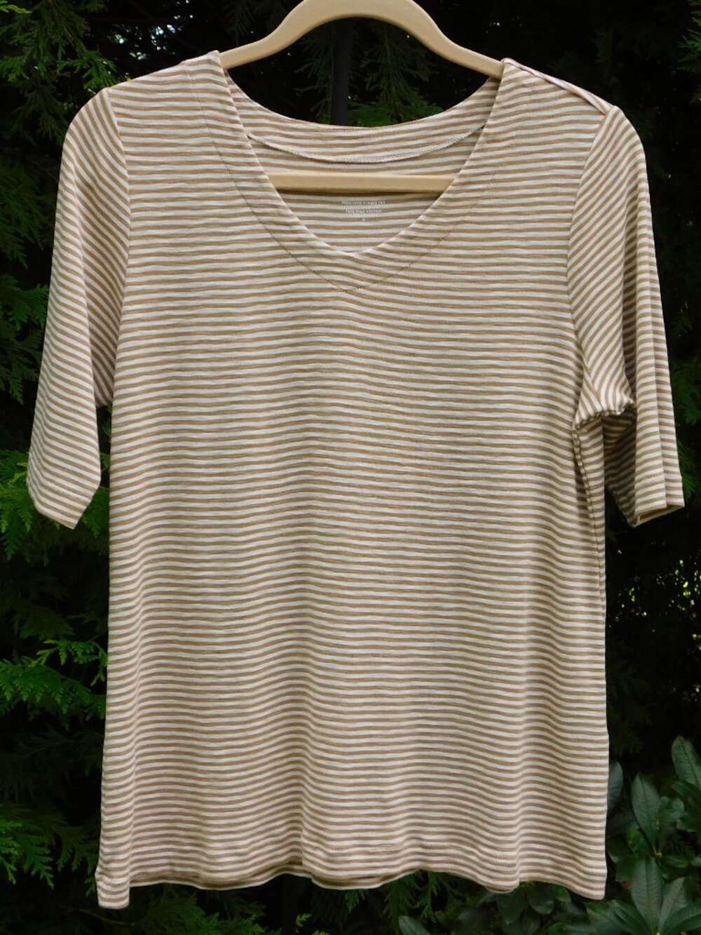 J. Jill Pima Cotton Vneck Elbow Sleeve Tee